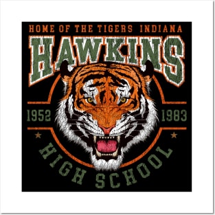 Hawkins High School Indiana Worn Out Posters and Art